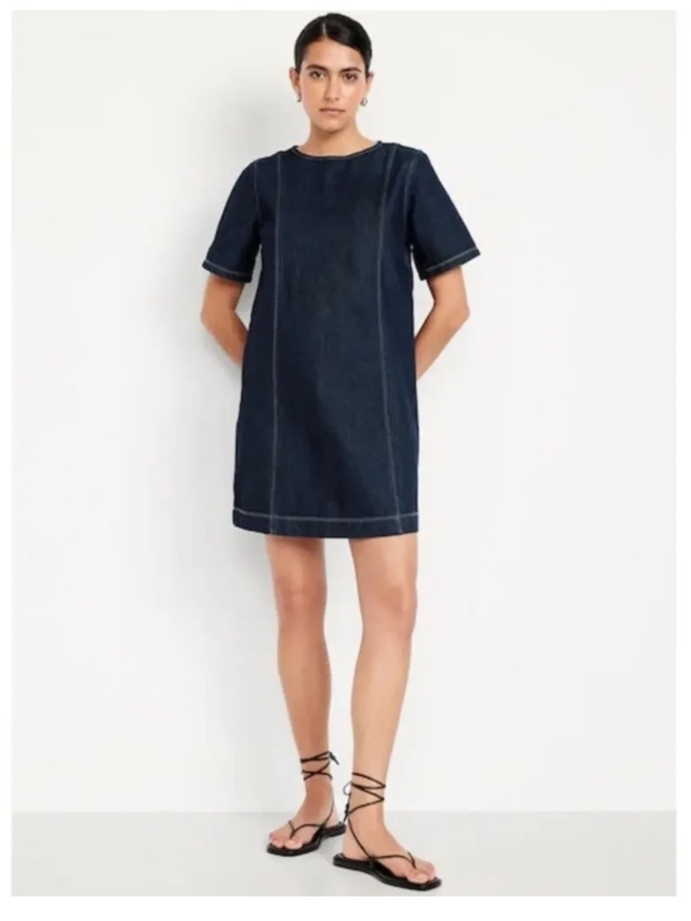 Old Navy Dark Wash Denim Shift Dress – Size‎ Small (NWT) Western Classic